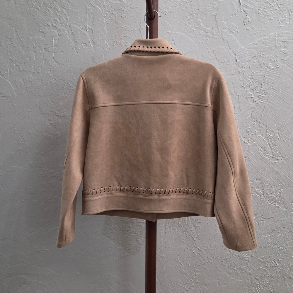 J186. Faux Suede Whipstitch Western Jacket - Picture 2 of 5